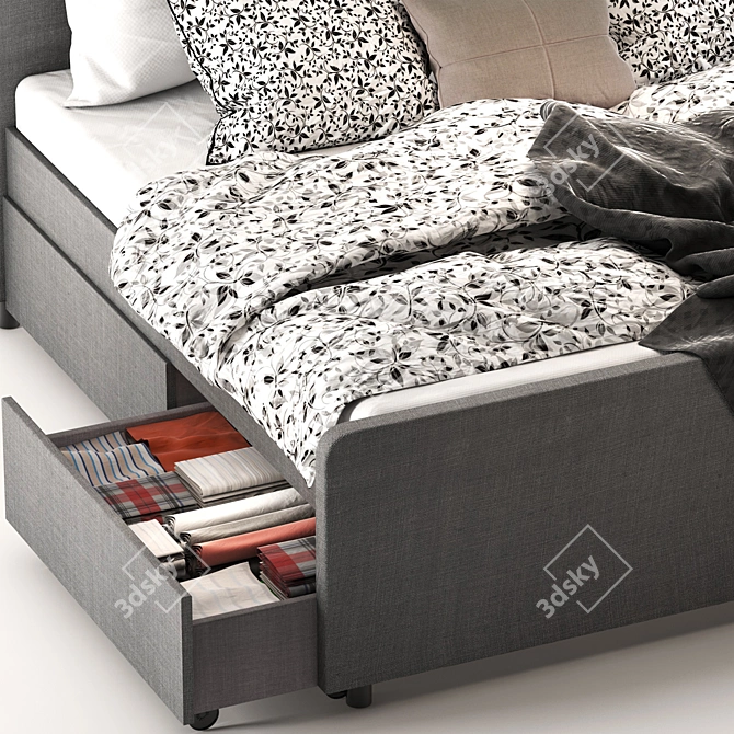 Hauga Upholstered Bed Queen 3D model image 3