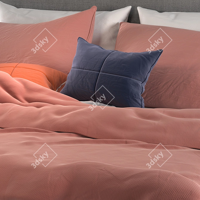 Hauga Upholstered Bed Queen 3D model image 4