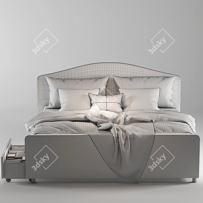 Hauga Upholstered Bed Queen 3D model image 5