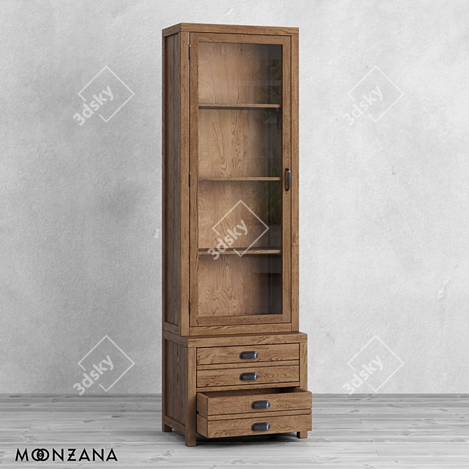 OM Printmaker Sideboard 190x58x40: Solid Oak and Plywood, Russia 3D model image 4