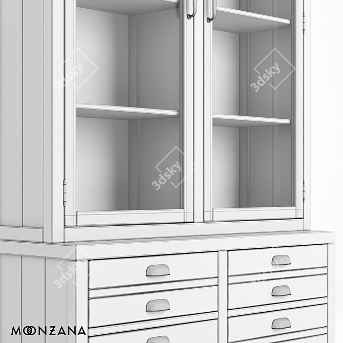 Modern Oak Printmaker Sideboard 3D model image 5