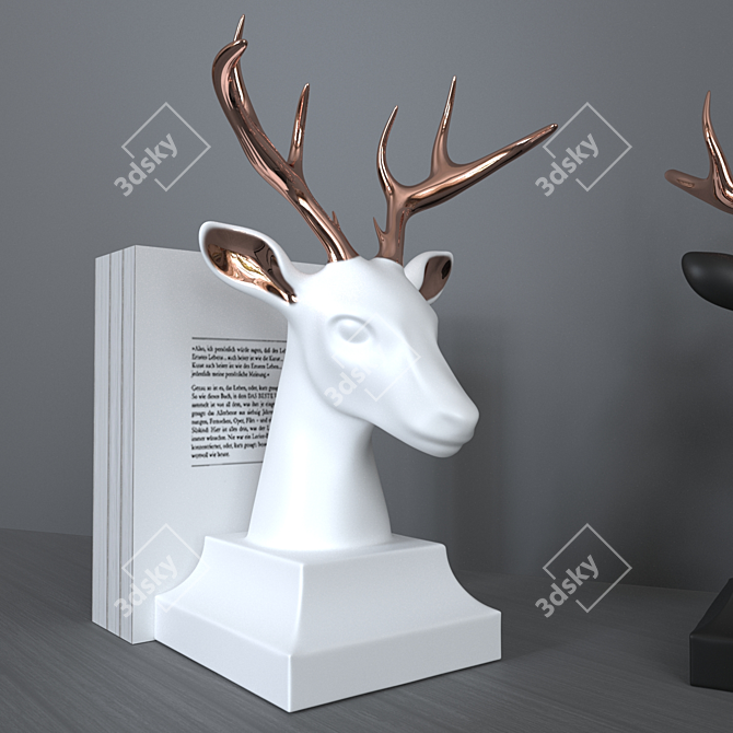 Antler Book Stand 3D model image 2