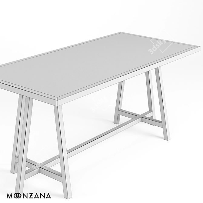 Printmaker Oak Dining Table 3D model image 3