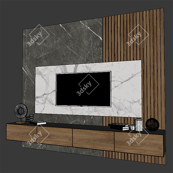 Sleek TV Stand: Ready for Visualizations 3D model image 3