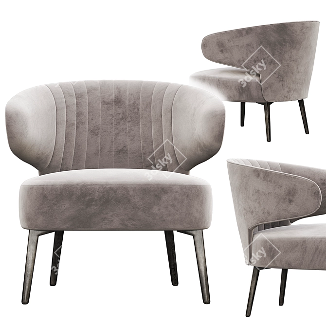 Minimalist Be-Aston Armchairs: Stylish and Functional 3D model image 2