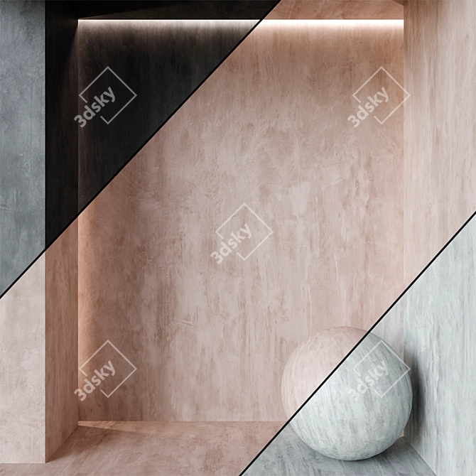 Title: Seamless Decorative Plaster Texture 3D model image 1