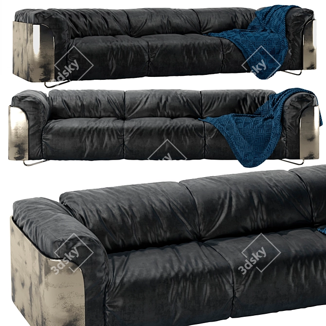 Title: Eternal Elegance Metal Frame Sofa 3D model image 1