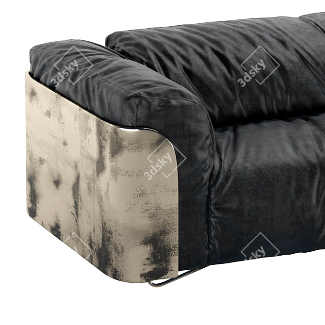 Title: Eternal Elegance Metal Frame Sofa 3D model image 2