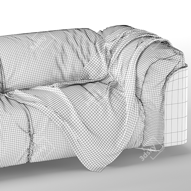 Title: Eternal Elegance Metal Frame Sofa 3D model image 5