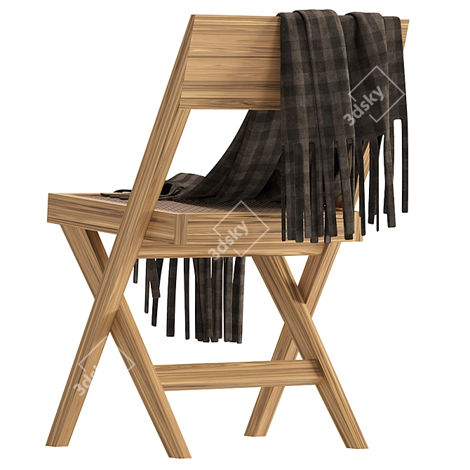 Vintage Library Armchair: Pierre Jeanneret 3D model image 2