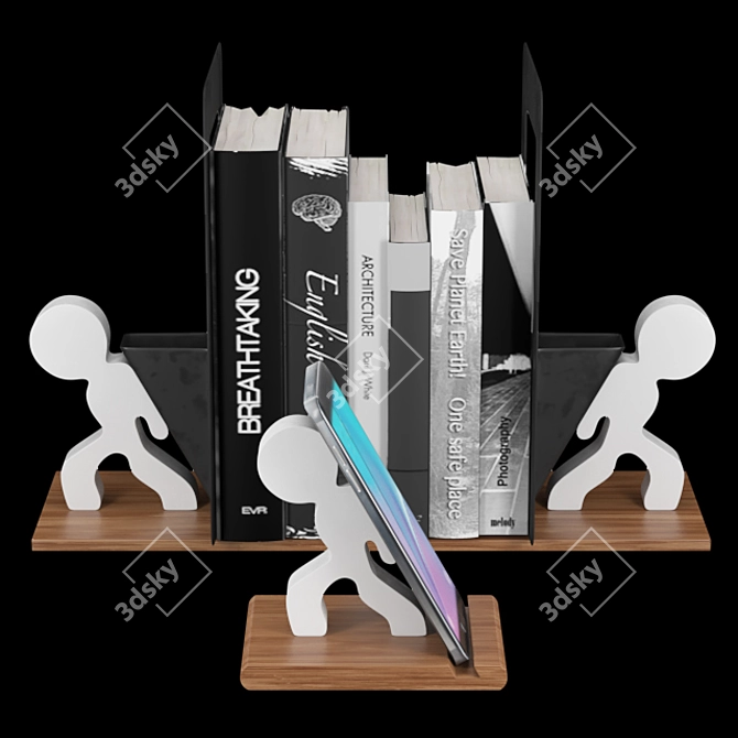 Versatile Book/Mobile Holder: Functional Prop 3D model image 2