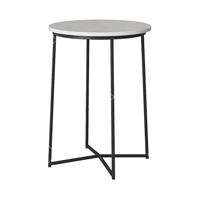 Modern Burnet Table: Metal & Marble 3D model image 1