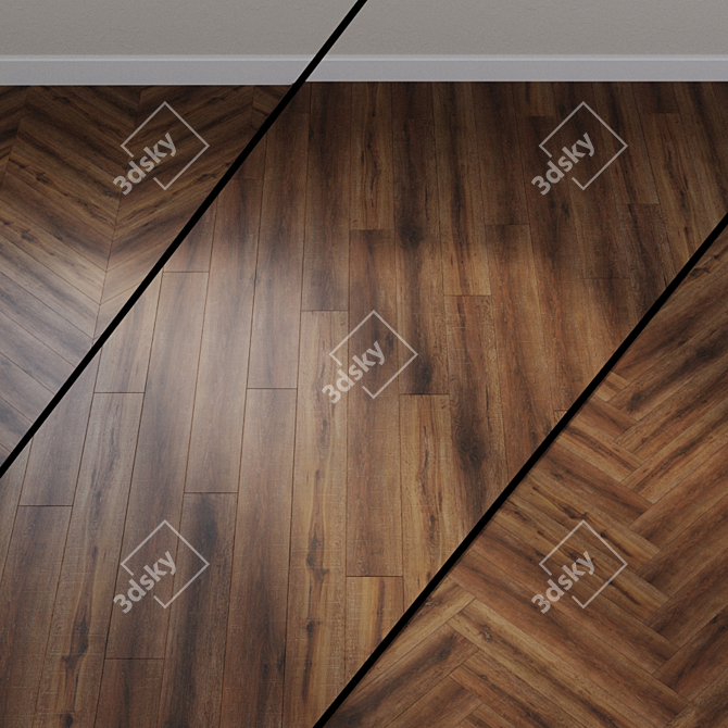 Santorini Deep Oak Vinyl Flooring 3D model image 1
