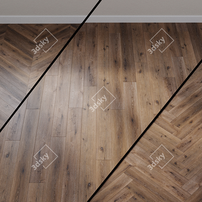 Rustic Oak Mud Vinyl Tiles 3D model image 1