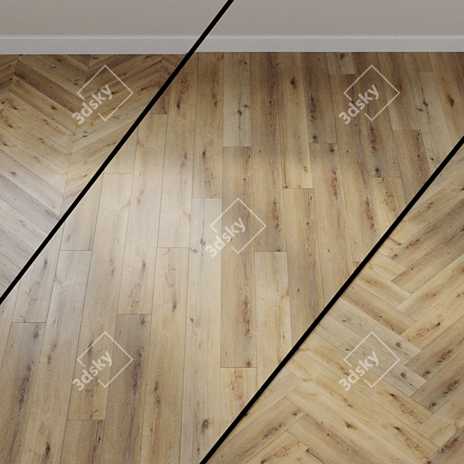 Rustic Corn Oak Vinyl Flooring 3D model image 1