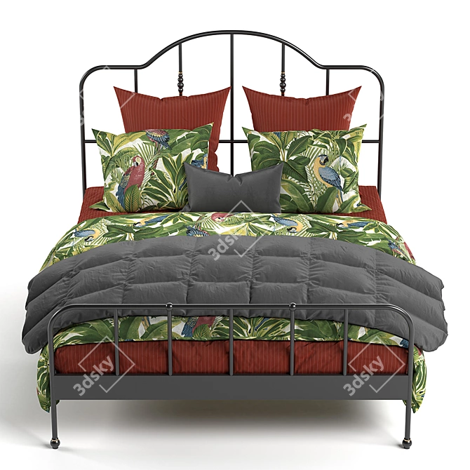 Title: Sagstua Bed: Sleek, Stylish, Space-saving 3D model image 3