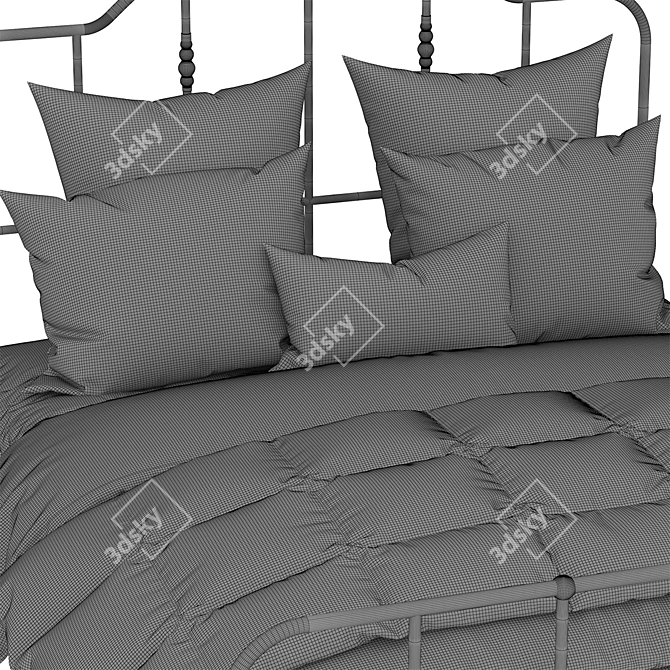 Title: Sagstua Bed: Sleek, Stylish, Space-saving 3D model image 4