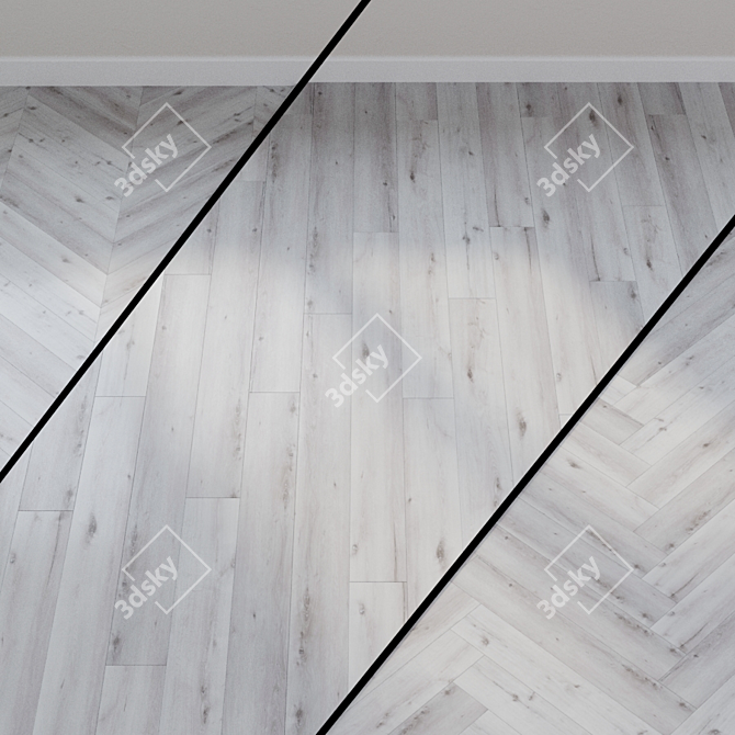 Rustic Oak Vinyl Flooring 3D model image 1