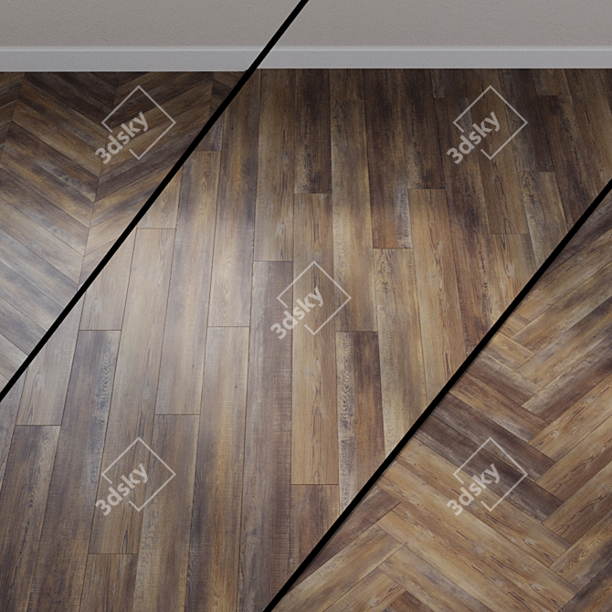 Bright Oak Vinyl Flooring 3D model image 1