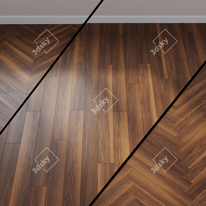 Wild Walnut Vinyl Flooring: Wineo 800 3D model image 1