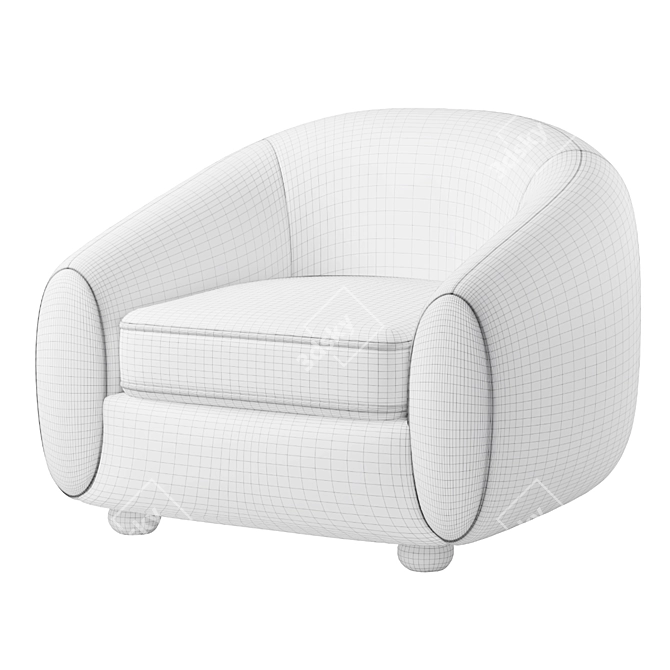 Color-Pop Geometric Armchair 3D model image 5