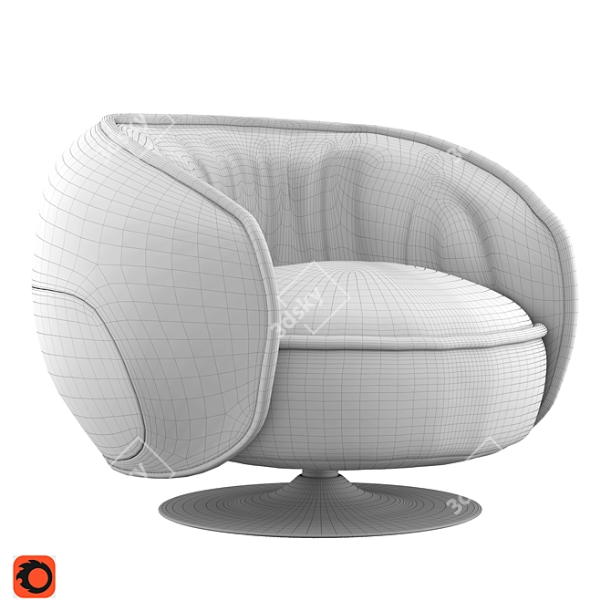 Elegant Leon Nabuk Kiwi Chair 3D model image 4