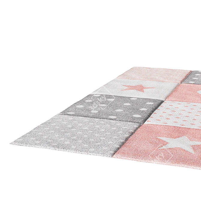 Pastel Starry Kids Carpet 3D model image 2