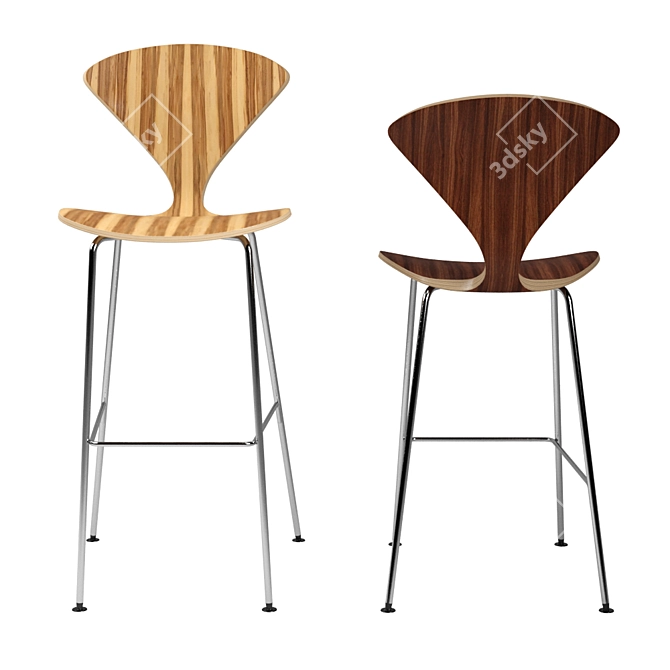 Cherner Metal Base Counter Stool 3D model image 3