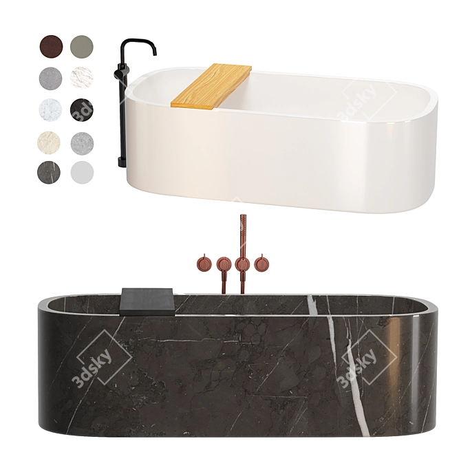 COCOON Bathtub Set: Luxury Design 3D model image 1