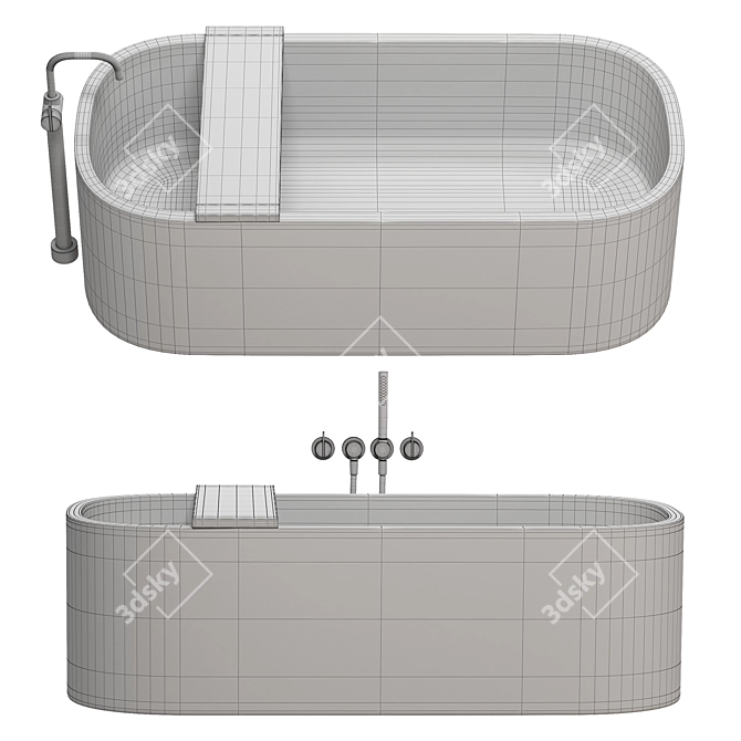 COCOON Bathtub Set: Luxury Design 3D model image 4