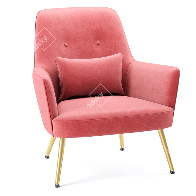 Sleek Glow Lounge Armchair 3D model image 3