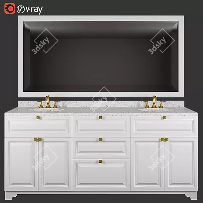 Sleek Bathroom Storage Solution 3D model image 1