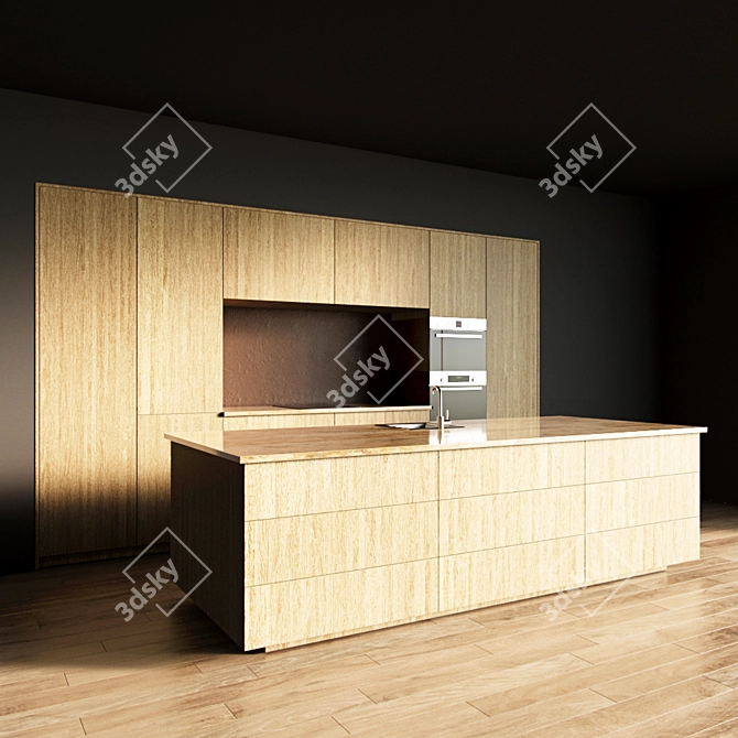 Modern Kitchen Island Design 3D model image 1