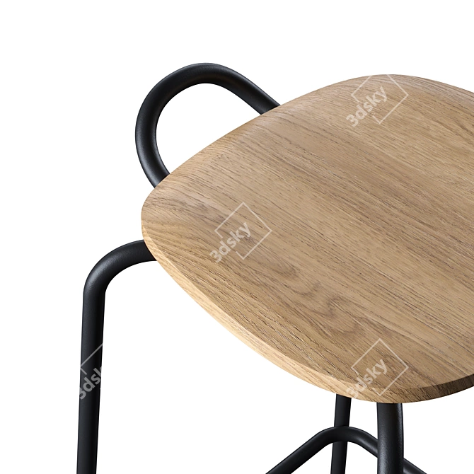 Modern Steel Forcina Bar Stool 3D model image 4