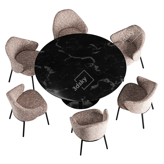 Minotti Angie Dining Oliver Dining Table 3D model image 4