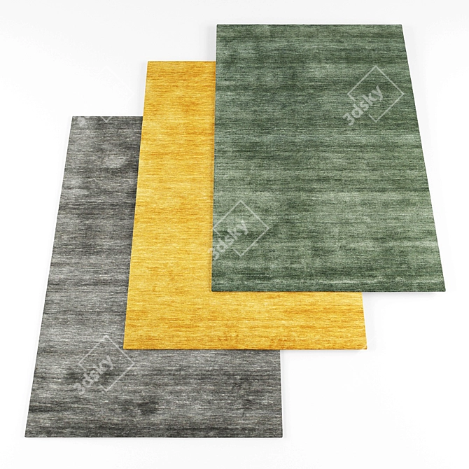 Assorted Textured Rugs Collection 3D model image 1