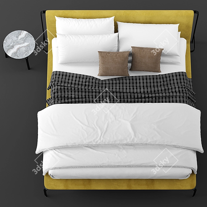 Bolzan Letti Bend Bed: Elegant and Spacious Slumber 3D model image 4