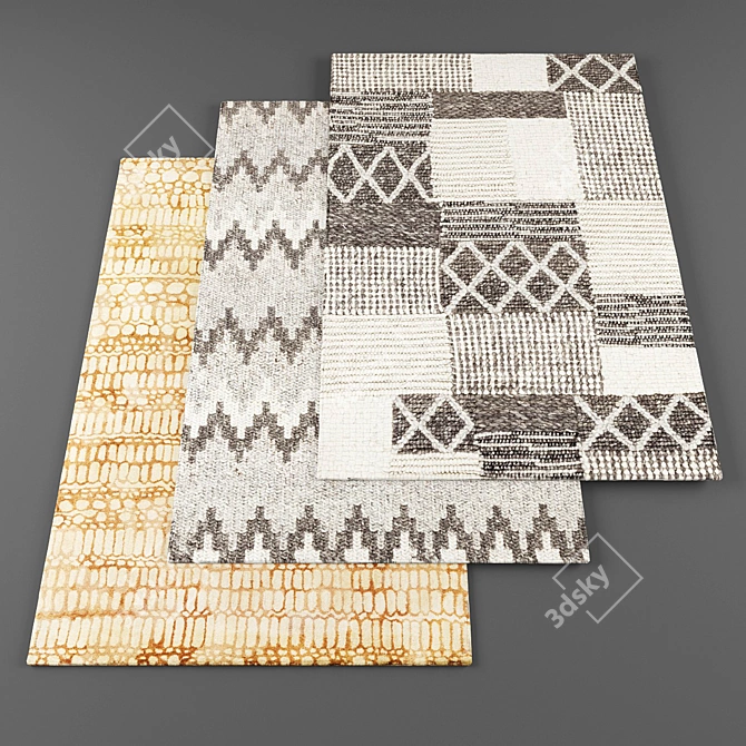 Modern Rugs Set - High-Resolution Textures 3D model image 1