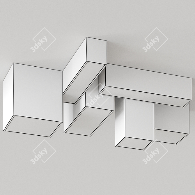 Elevare Wooden Modular Ceiling Light 3D model image 2