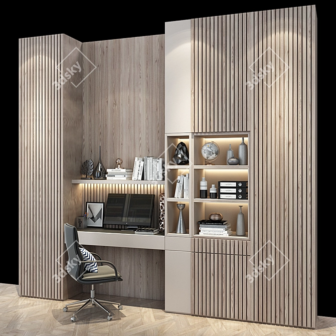 Modern White Cabinet Furniture 3D model image 3