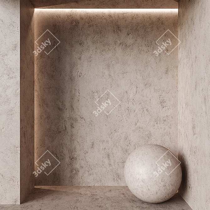 Spherical Plaster Texture Kit 3D model image 2