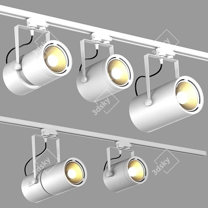 Adjustable Euro Spot Lamps 3D model image 2