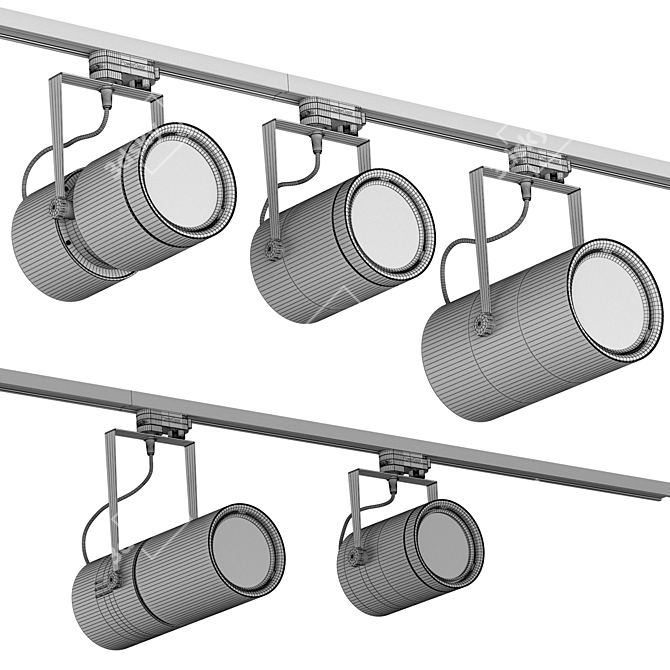 Adjustable Euro Spot Lamps 3D model image 4