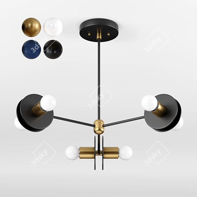 Vintage Sputnik Chandelier: Illuminate Your Dining 3D model image 1