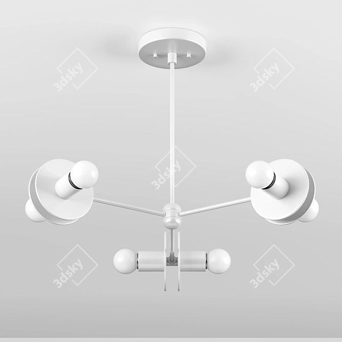 Vintage Sputnik Chandelier: Illuminate Your Dining 3D model image 3