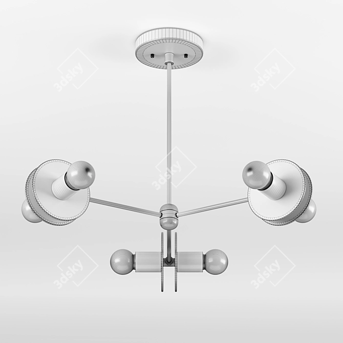 Vintage Sputnik Chandelier: Illuminate Your Dining 3D model image 5