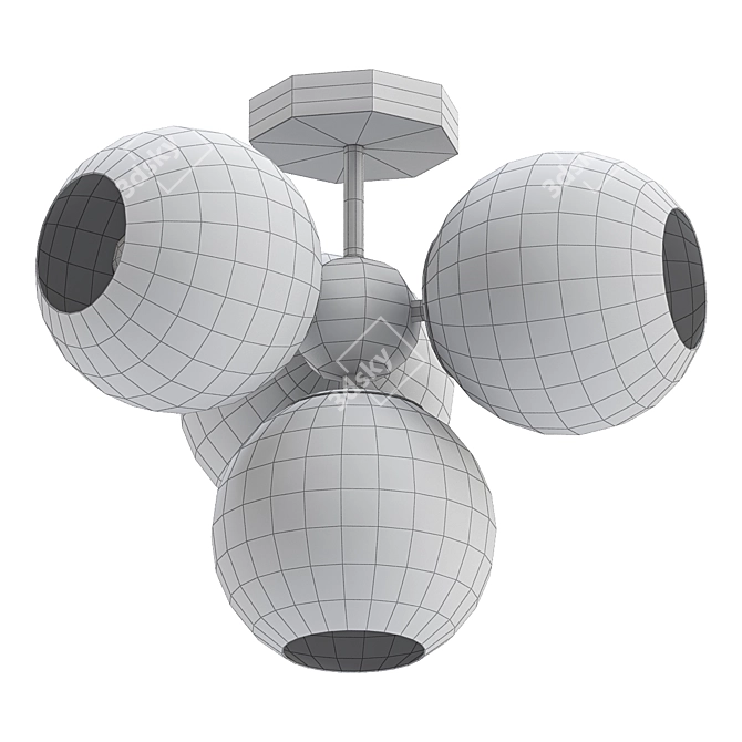 Elegant Schoppen 4-Light Chandelier 3D model image 2