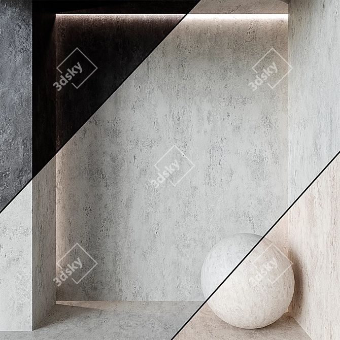 Seamless Decorative Plaster Texture 3D model image 1