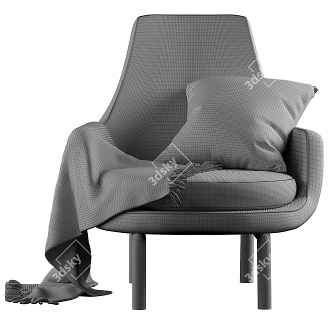 Sleek and Sophisticated: LEDA Armchair 3D model image 4