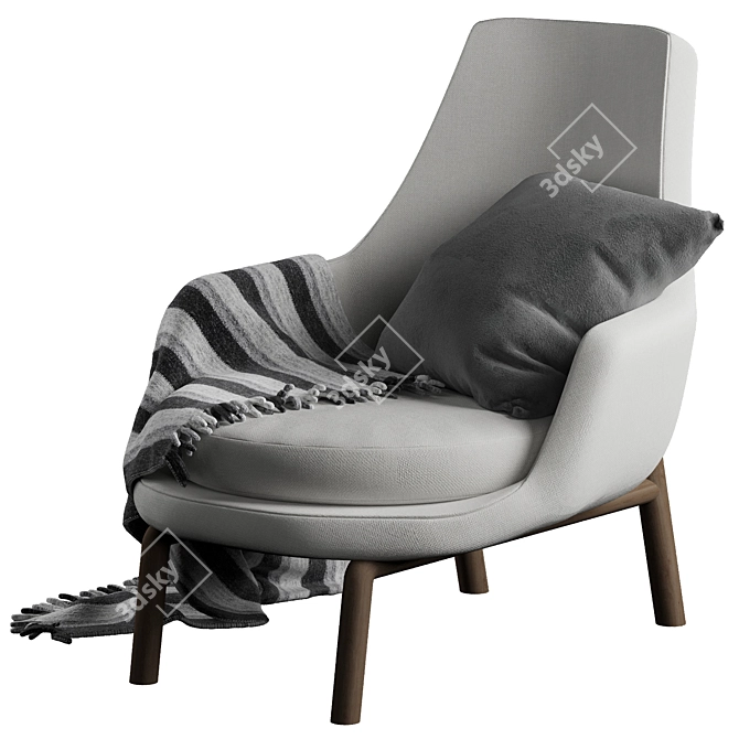 Sleek and Sophisticated: LEDA Armchair 3D model image 5